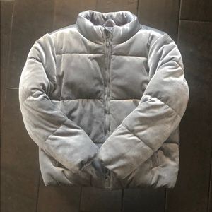Gymboree Puff velour girls coat.  gray size 7/8